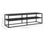 Mueble para TV negro con vidrio negro 140x40x40 cm von , TV-Möbel - Ref: Foro24-322864, Preis: 120,62 €, Rabatt: %