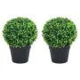 Plantas de boj artificial 2 uds forma bola maceta verde 37 cm by , artificial flora - Ref: Foro24-336518, Price: 75,09 €, Dis...