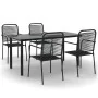 Juego de comedor jardín 5 pzas acero y cuerda de algodón negro von , Gartensets - Ref: Foro24-3156536, Preis: 325,42 €, Rabat...