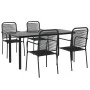 Juego de comedor jardín 5 pzas acero y cuerda de algodón negro von , Gartensets - Ref: Foro24-3156536, Preis: 325,42 €, Rabat...