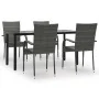 Juego de comedor para jardín 5 piezas ratán sintético gris de , Conjuntos de jardín - Ref: Foro24-3156664, Precio: 323,31 €, ...