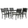 Juego de comedor para jardín 7 piezas acero y textilene negro by , Garden sets - Ref: Foro24-3200729, Price: 388,83 €, Discou...
