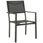 Juego de comedor para jardín 7 piezas acero y textilene negro by , Garden sets - Ref: Foro24-3200729, Price: 388,83 €, Discou...