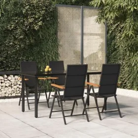 Juego comedor de jardín 5 piezas ratán sintético negro y marrón by , Garden sets - Ref: Foro24-3156520, Price: 384,40 €, Disc...