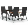 Juego comedor de jardín 5 piezas ratán sintético negro y marrón von , Gartensets - Ref: Foro24-3156520, Preis: 378,29 €, Raba...