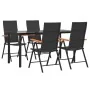 Juego comedor de jardín 5 piezas ratán sintético negro y marrón von , Gartensets - Ref: Foro24-3156520, Preis: 378,29 €, Raba...
