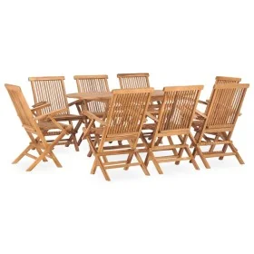 Set de comedor de jardín plegable 9 pzas madera maciza de teca by , Garden sets - Ref: Foro24-3059971, Price: 800,69 €, Disco...