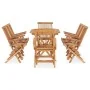 Set de comedor de jardín plegable 9 pzas madera maciza de teca de , Conjuntos de jardín - Ref: Foro24-3059971, Precio: 815,96...