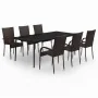 Juego de comedor para jardín 7 piezas negro y marrón de , Conjuntos de jardín - Ref: Foro24-3099405, Precio: 481,70 €, Descue...