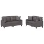 Juego de sofás con cojines 2 piezas cuero sintético gris by , Sofas - Ref: Foro24-3201370, Price: 407,32 €, Discount: %