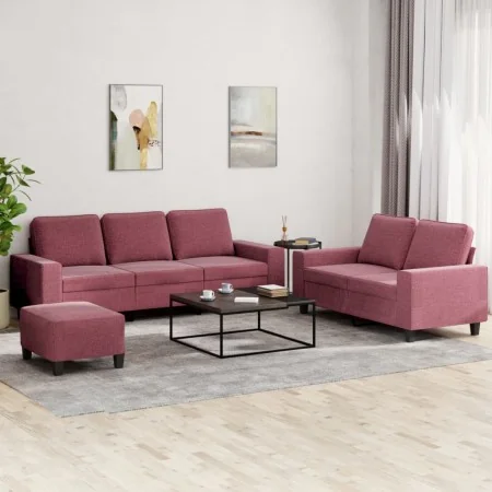 Juego de sofás 3 piezas tela rojo tinto by , Sofas - Ref: Foro24-3201912, Price: 497,90 €, Discount: %