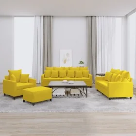 Juego de sofás con cojines 4 piezas terciopelo amarillo von , Sofas - Ref: Foro24-3201696, Preis: 612,42 €, Rabatt: %