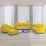 Juego de sofás con cojines 4 piezas terciopelo amarillo de , Sofás - Ref: Foro24-3201696, Precio: 613,95 €, Descuento: %