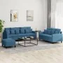 Juego de sofás con cojines 3 piezas terciopelo azul by , Sofas - Ref: Foro24-3201739, Price: 564,67 €, Discount: %