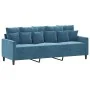 Juego de sofás con cojines 3 piezas terciopelo azul by , Sofas - Ref: Foro24-3201739, Price: 564,67 €, Discount: %