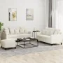 Juego de sofás con cojines 3 piezas terciopelo crema by , Sofas - Ref: Foro24-3201718, Price: 506,65 €, Discount: %