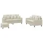 Juego de sofás con cojines 3 piezas terciopelo crema by , Sofas - Ref: Foro24-3201718, Price: 506,65 €, Discount: %