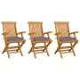 Garden chairs 3 pcs solid teak wood with gray cushions by vidaXL, Garden chairs - Ref: Foro24-3062530, Price: 243,25 €, Disco...