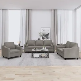 Juego de sofás con cojines 3 piezas tela gris taupe von , Sofas - Ref: Foro24-3201793, Preis: 666,44 €, Rabatt: %