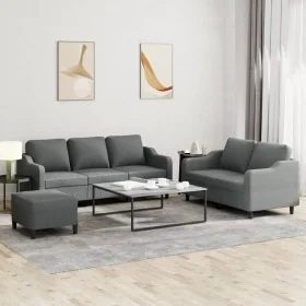 Juego de sofás con cojines 3 piezas tela gris oscuro von , Sofas - Ref: Foro24-3201843, Preis: 536,21 €, Rabatt: %