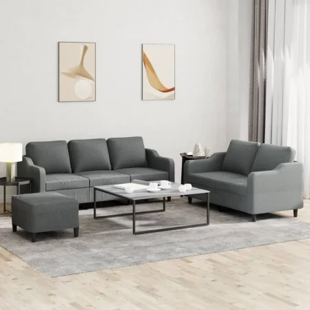 Juego de sofás con cojines 3 piezas tela gris oscuro von , Sofas - Ref: Foro24-3201843, Preis: 534,58 €, Rabatt: %