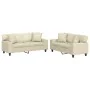 Juego de sofás con cojines 2 piezas cuero sintético color crema by , Sofas - Ref: Foro24-3201925, Price: 481,50 €, Discount: %