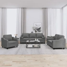 Juego de sofás con cojines 3 piezas tela gris oscuro von , Sofas - Ref: Foro24-3201787, Preis: 669,75 €, Rabatt: %
