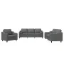Juego de sofás con cojines 3 piezas tela gris oscuro by , Sofas - Ref: Foro24-3201787, Price: 669,75 €, Discount: %