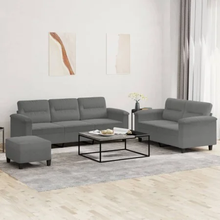 Juego de sofás con cojines 3 piezas tela microfibra gris oscuro von , Sofas - Ref: Foro24-3202346, Preis: 599,94 €, Rabatt: %