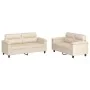 Juego de sofás con cojines 2 piezas tela microfibra beige by , Sofas - Ref: Foro24-3202319, Price: 551,47 €, Discount: %