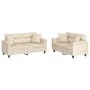 Juego de sofás con cojines 2 piezas tela microfibra beige by , Sofas - Ref: Foro24-3202331, Price: 560,35 €, Discount: %