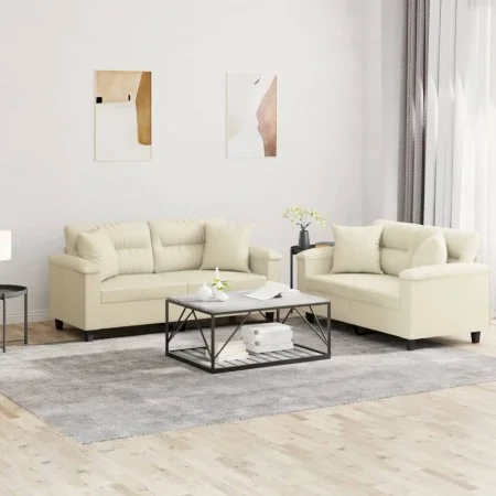 Juego de sofás con cojines 2 piezas cuero sintético color crema von , Sofas - Ref: Foro24-3202373, Preis: 514,83 €, Rabatt: %