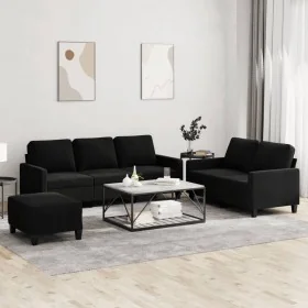 Juego de sofás con cojines 3 piezas terciopelo negro von , Sofas - Ref: Foro24-3201531, Preis: 539,35 €, Rabatt: %