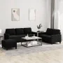 Juego de sofás con cojines 3 piezas terciopelo negro by , Sofas - Ref: Foro24-3201531, Price: 539,37 €, Discount: %
