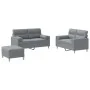 Juego de sofás con cojines 3 piezas tela gris claro by , Sofas - Ref: Foro24-3201592, Price: 517,72 €, Discount: %
