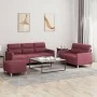 Juego de sofás con cojines 3 piezas tela rojo tinto von , Sofas - Ref: Foro24-3201614, Preis: 509,03 €, Rabatt: %
