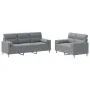 Juego de sofás con cojines 2 piezas tela gris claro by , Sofas - Ref: Foro24-3201616, Price: 491,28 €, Discount: %
