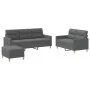 Juego de sofás con cojines 3 piezas tela gris oscuro de , Sofás - Ref: Foro24-3201609, Precio: 517,24 €, Descuento: %