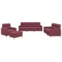 Juego de sofás con cojines 4 piezas tela rojo tinto by , Sofas - Ref: Foro24-3201550, Price: 635,96 €, Discount: %