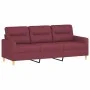 Juego de sofás con cojines 4 piezas tela rojo tinto by , Sofas - Ref: Foro24-3201550, Price: 635,96 €, Discount: %