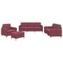 Juego de sofás con cojines 4 piezas tela rojo tinto de , Sofás - Ref: Foro24-3202068, Precio: 599,94 €, Descuento: %