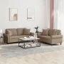 Juego de sofás con cojines 2 piezas cuero sintético capuchino by , Sofas - Ref: Foro24-3202164, Price: 481,89 €, Discount: %