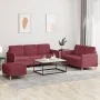 Juego de sofás con cojines 3 piezas tela rojo tinto by , Sofas - Ref: Foro24-3202132, Price: 463,66 €, Discount: %