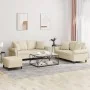 Juego de sofás con cojines 3 piezas cuero sintético color crema by , Sofas - Ref: Foro24-3202166, Price: 494,71 €, Discount: %