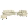 Juego de sofás con cojines 3 piezas cuero sintético color crema by , Sofas - Ref: Foro24-3202166, Price: 494,71 €, Discount: %