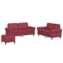 Juego de sofás con cojines 3 piezas cuero sintético rojo tinto by , Sofas - Ref: Foro24-3202158, Price: 481,35 €, Discount: %