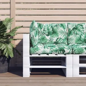 Cojines para palets 3 unidades tela estampado de hojas von , Kissen für Stühle und Sofas - Ref: Foro24-360868, Preis: 51,67 €...