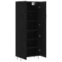 Aparador alto madera contrachapada negro 69,5x34x180 cm de , Aparadores - Ref: Foro24-3198058, Precio: 152,30 €, Descuento: %