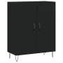 Aparador alto madera contrachapada negro 69,5x34x180 cm de , Aparadores - Ref: Foro24-3198058, Precio: 152,30 €, Descuento: %