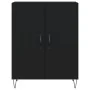 Aparador alto madera contrachapada negro 69,5x34x180 cm de , Aparadores - Ref: Foro24-3198058, Precio: 152,30 €, Descuento: %